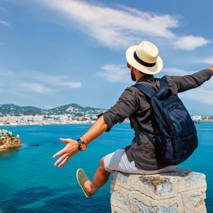 Happy traveller